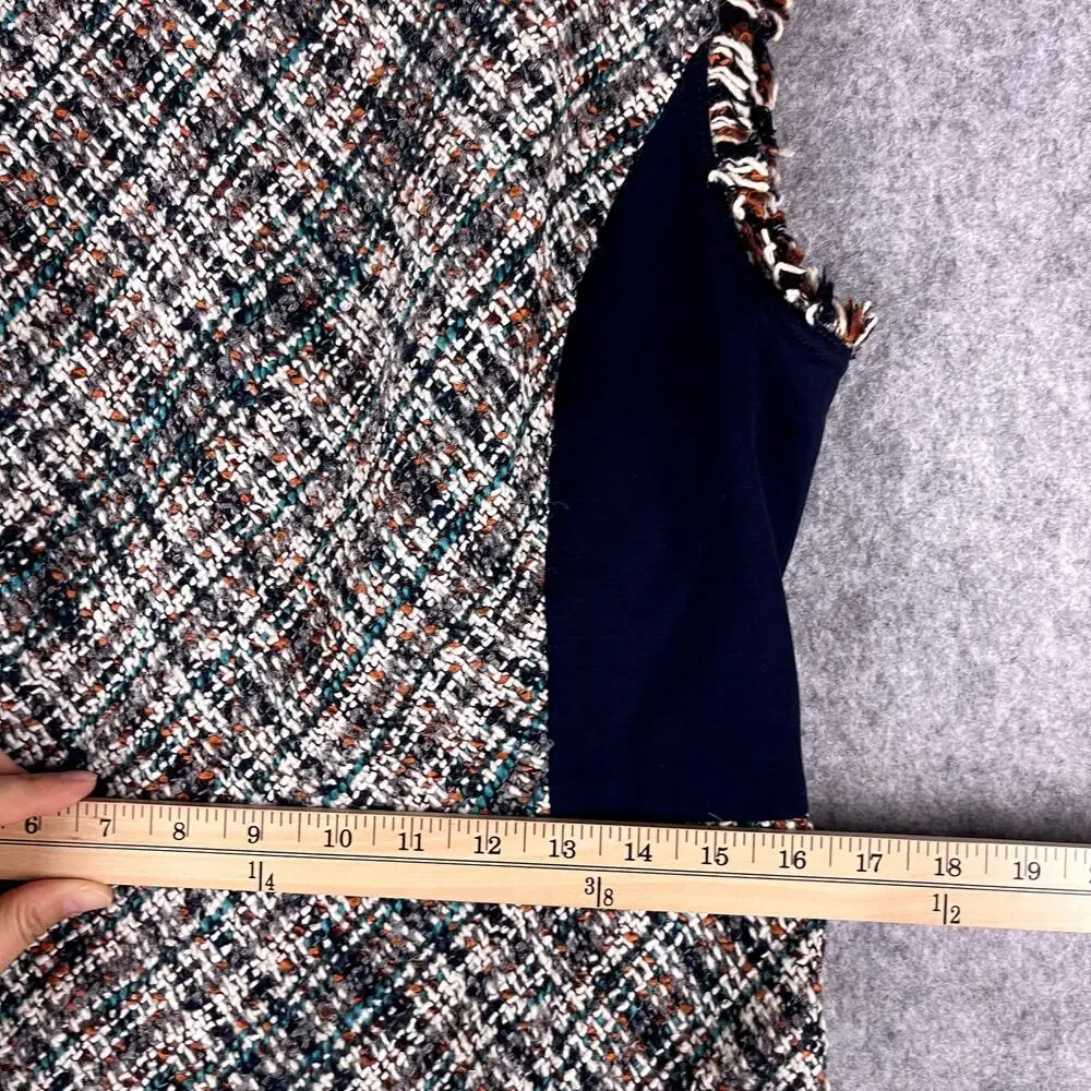 Tory Burch Tweed Pencil‎ Dress Women 10 Textured Academia Career Old Money NEW